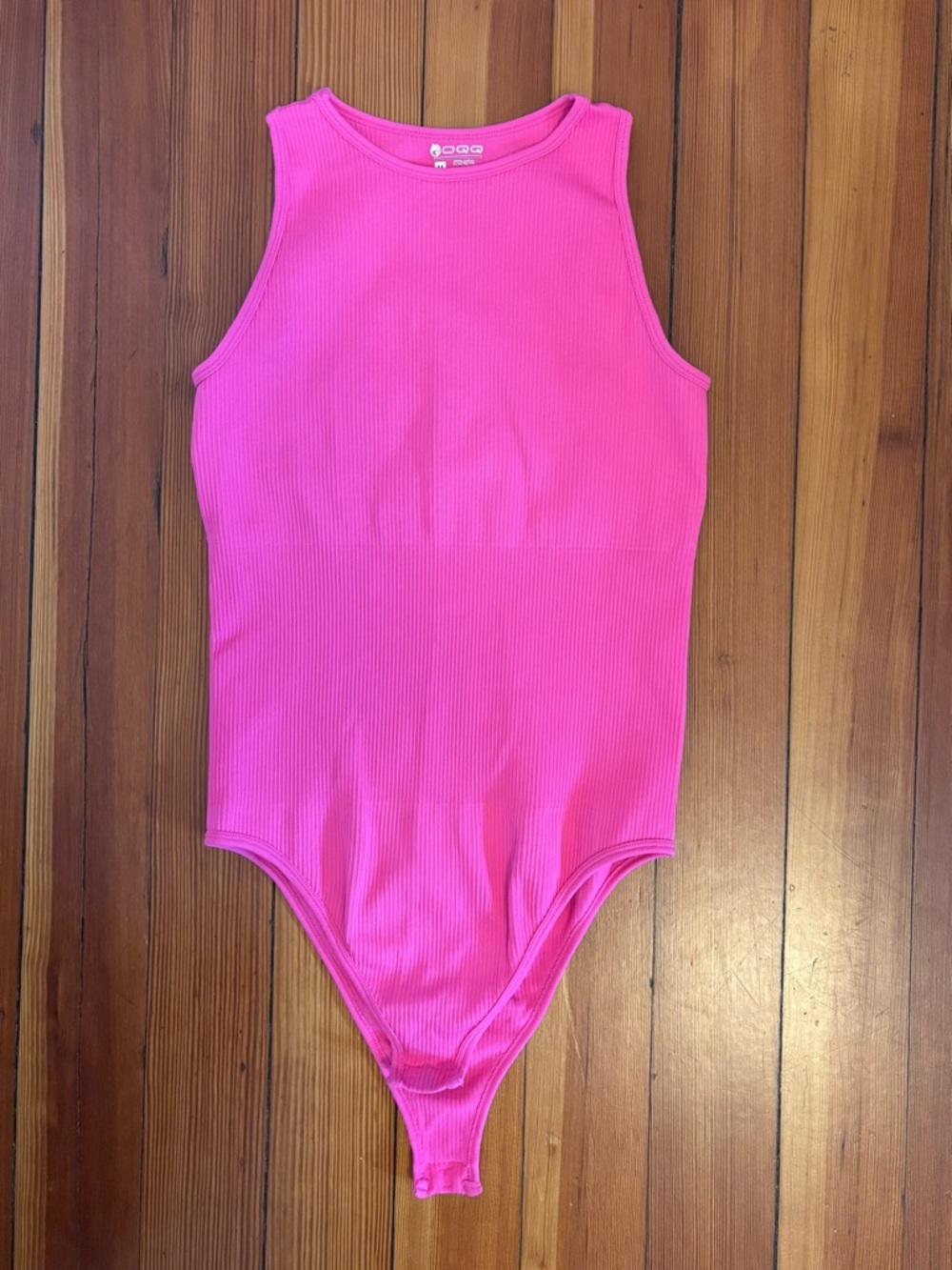 Women’s Ribbed Pink One-Piece Bodysuit